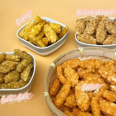 Knapperige Gebraden de Crackersnack van Chili Black Pepper Flavor Rice van de Zeewierkerrie